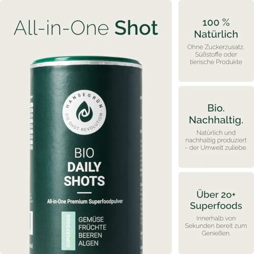 Bio Daily Shots Superfoodpulver mit natürlichen Zutaten
