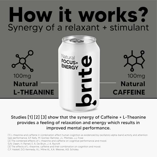 Werbung für Brite-Getränk mit L-Theanin und Koffein.