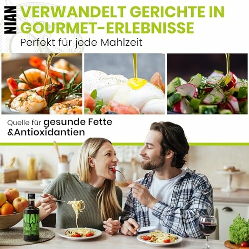 Verschiedene Gourmetgerichte mit gesunden Zutaten