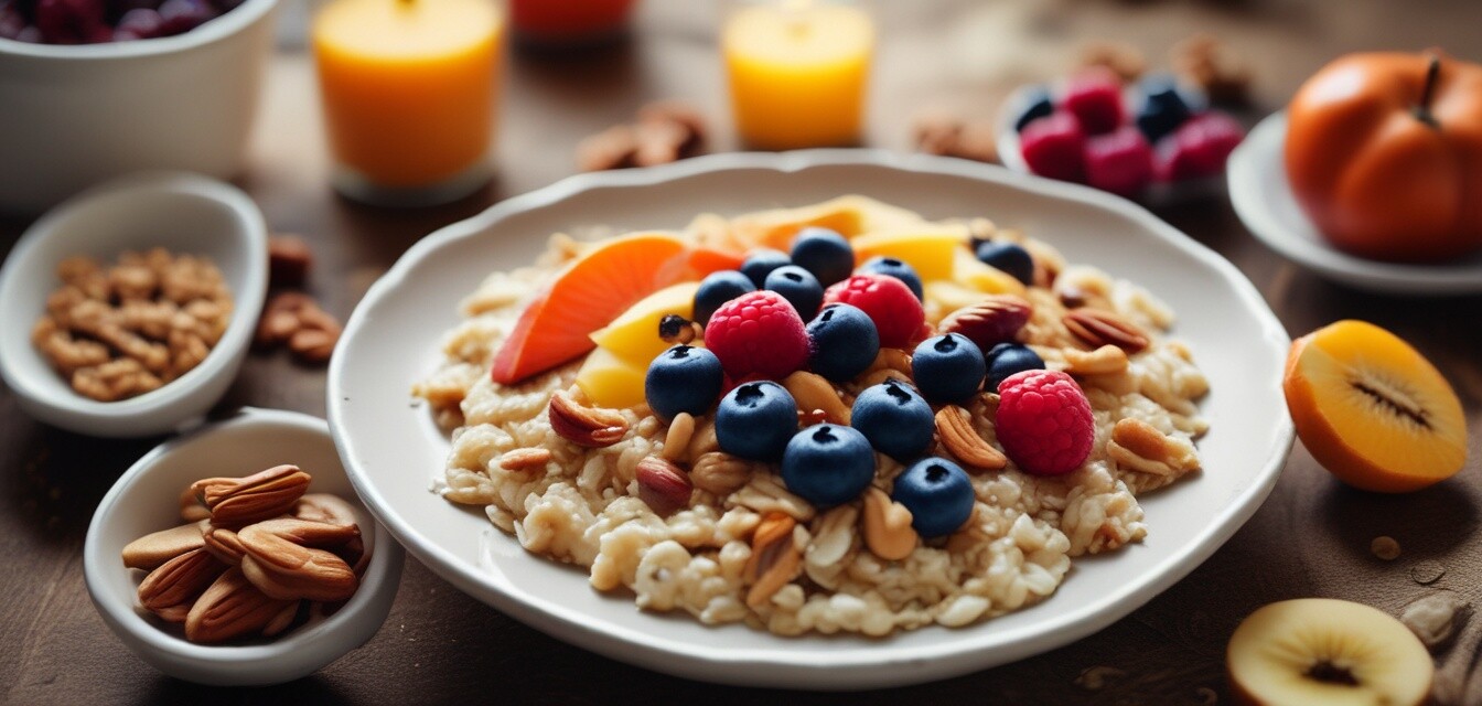 Healthy breakfast spread