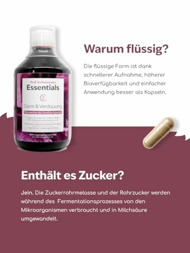 Flüssiges Nahrungsergänzungsmittel und Kapsel auf einem Poster