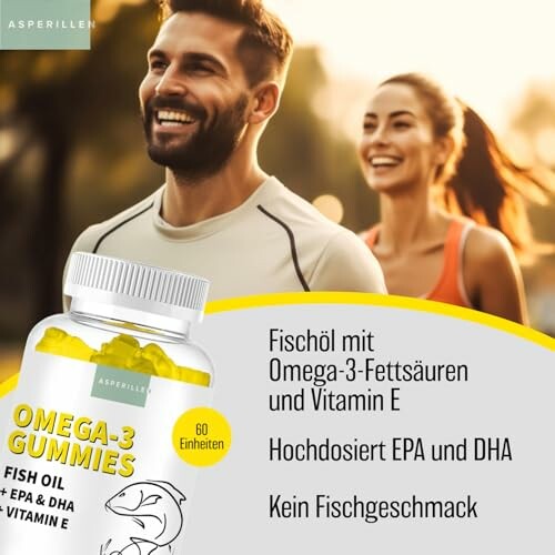 Omega-3-Gummis mit Fischöl und Vitaminen.