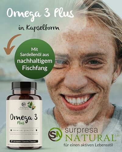Omega-3-Kapseln mit nachhaltigem Sardellenöl.