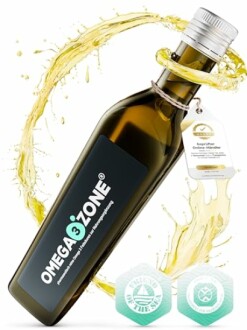 Flasche mit Omega-3-Öl und Auszeichnungen
