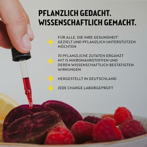 Pflanzliche Zutaten mit wissenschaftlicher Bestätigung.