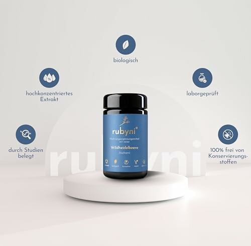 Rubyni Wildheidelbeere Nahrungsergänzungsmittel mit Vorteilen.