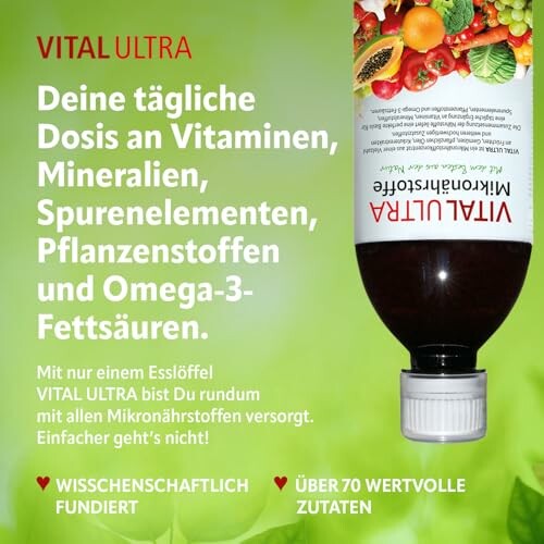 Vital Ultra Nahrungsergänzungsmittel mit Vitaminen und Mineralien.